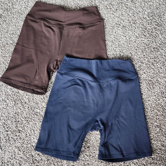 GUC Kamo Fitness Serenity Biker Shorts High Waisted 6" Inseam Set Of 2 - Picture 1 of 5